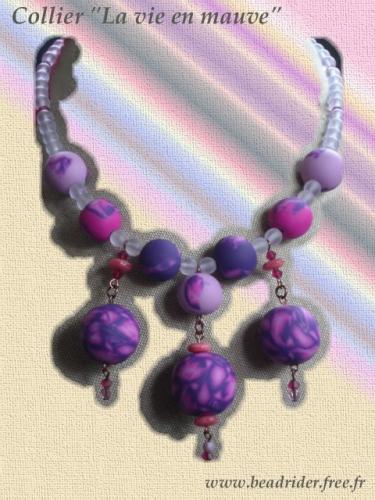 Collier La vie en mauve