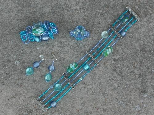 Parure Spirale Bleue